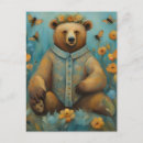 Recherche de ours bleu cartes postales Fleurs