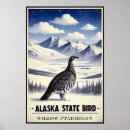 Recherche de oiseau dans la neige posters Vintage