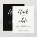 Recherche de black and white party invitations Noir et blanc