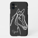 Recherche de dessin de cheval iphone coques Noir et blanc