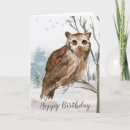 Recherche de hibou anniversaire cartes Forêt