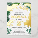 Recherche de gold dinosaur invitations Boy