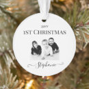 Suche nach 1 weihnachten des babys ornamente Schwarz weiß
