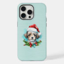 Recherche de noël chien iphone coques Bleu