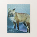 Suche nach fuchs im schnee puzzle Wald