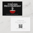 Recherche de restaurant italien cartes visite Nourriture