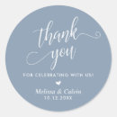 Recherche de bleu romantique mariage autocollants Merci