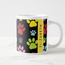 Recherche de empreintes de pattes colorés tasses Motif paw