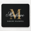 Recherche de or et blanc tapis souris Monogrammé