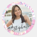 Recherche de rose bleu turquoise autocollants Merci