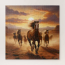 Recherche de cheval puzzles Coucher de soleil
