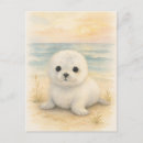 Recherche de phoque bébé cartes postales Blanc