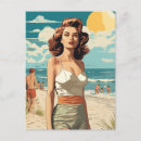 Recherche de fille de plage cartes postales Rétro