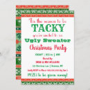 Recherche de ugly sweater noël invitations Rouge et vert