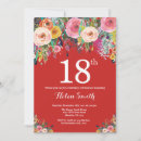 Recherche de motif floral invitations Rouge