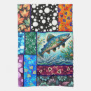 Recherche de patchwork coloré cuisine linges Bleu