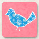 Recherche de oiseau rose dessous de verres En pastel