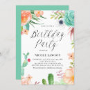Recherche de succulents anniversaire invitations Aquarelle