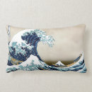 Recherche de hokusai coussins Bleu