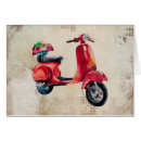 Recherche de scooter rouge cartes postales Rétro