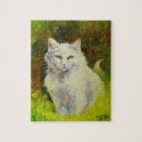 Recherche de peinture de chat puzzles Blanc