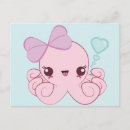 Recherche de poulpe kawaii cartes postales Pieuvre mignonne