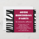 Recherche de zèbre rose et noir invitations Fête d'anniversaire