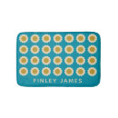 Recherche de turquoise floral bath mats Rétro