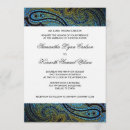 Recherche de paon paisley invitations Bleu