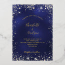 Recherche de bleu nuit mariage invitations Glamour