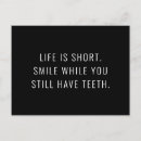 Recherche de la vie est courte cartes postales Humour