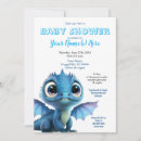 Recherche de dragon mignon invitations Bleu