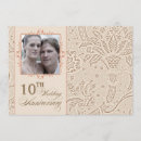 Recherche de 10 ans mariage anniversaire invitations Élégant
