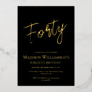 Recherche de carte 40 ans anniversaire invitations Minimaliste