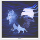Recherche de lune loup autocollants Bleu