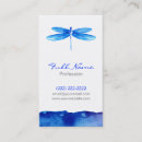 Recherche de libellule bleue cartes visite Aquarelle