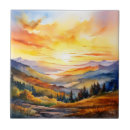 Recherche de paysage de montagne carreaux Aquarelle