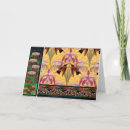 Recherche de orchidées avec le colibri vœux cartes Vintage