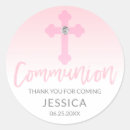 Recherche de premier de communion autocollants Rose