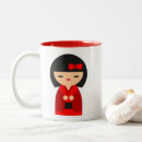 Recherche de poupée kokeshi tasses Kawaii