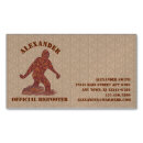 Suche nach bigfoot visitenkarten Sasquatch