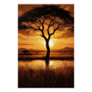 Suche nach afrikanischer sonnenuntergang poster Silhouette