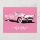 Recherche de voiture rose cartes postales Rétro