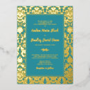 Recherche de damassé turquoise mariage invitations Sarcelle