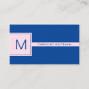 Recherche de rose et bleu cartes visite Monogramme