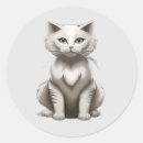 Recherche de chat gris et blanc autocollants Animaux