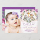 Recherche de purple 1ans anniversaire invitations Girl