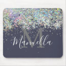 Recherche de monogramme girly tapis souris Bleu