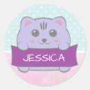 Recherche de mignon chaton autocollants Illustration