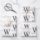 Recherche de noir et blanc papier cadeau Monogramme